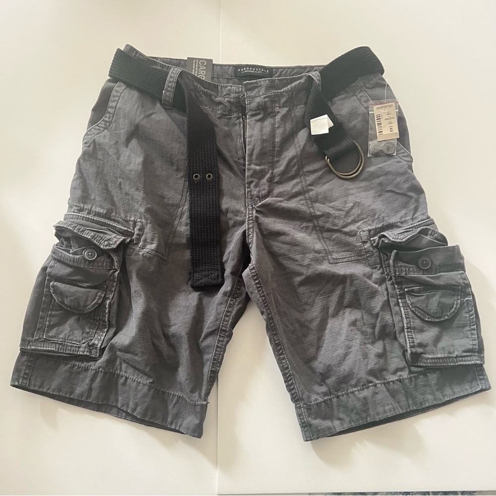 Aeropostale Gray Cargo Shorts Relaxed Fit